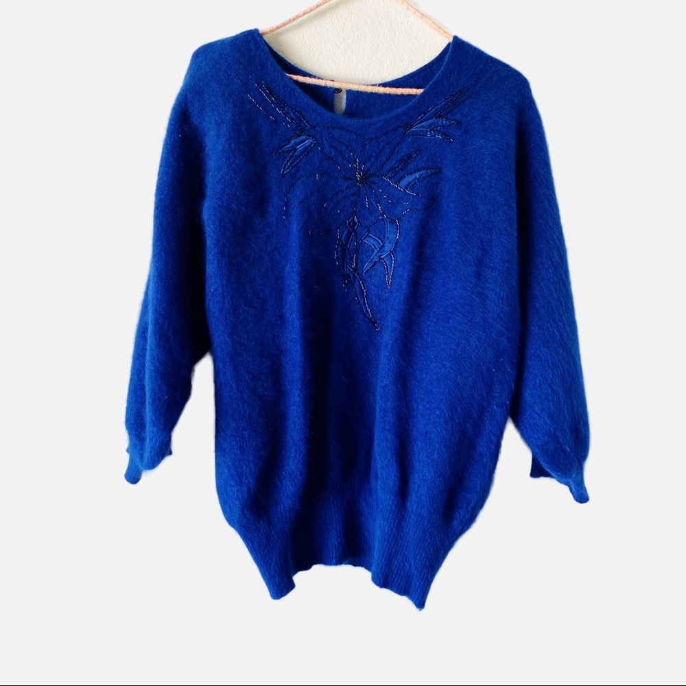 Vintage Fuzzy Beaded Sweater